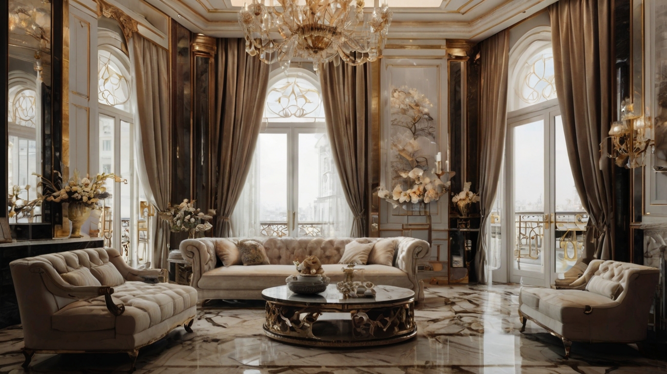 An image of a luxuriously decorated living room space