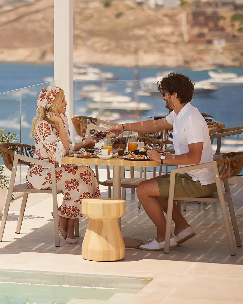 diners at Infinity restaurant, Mykonos