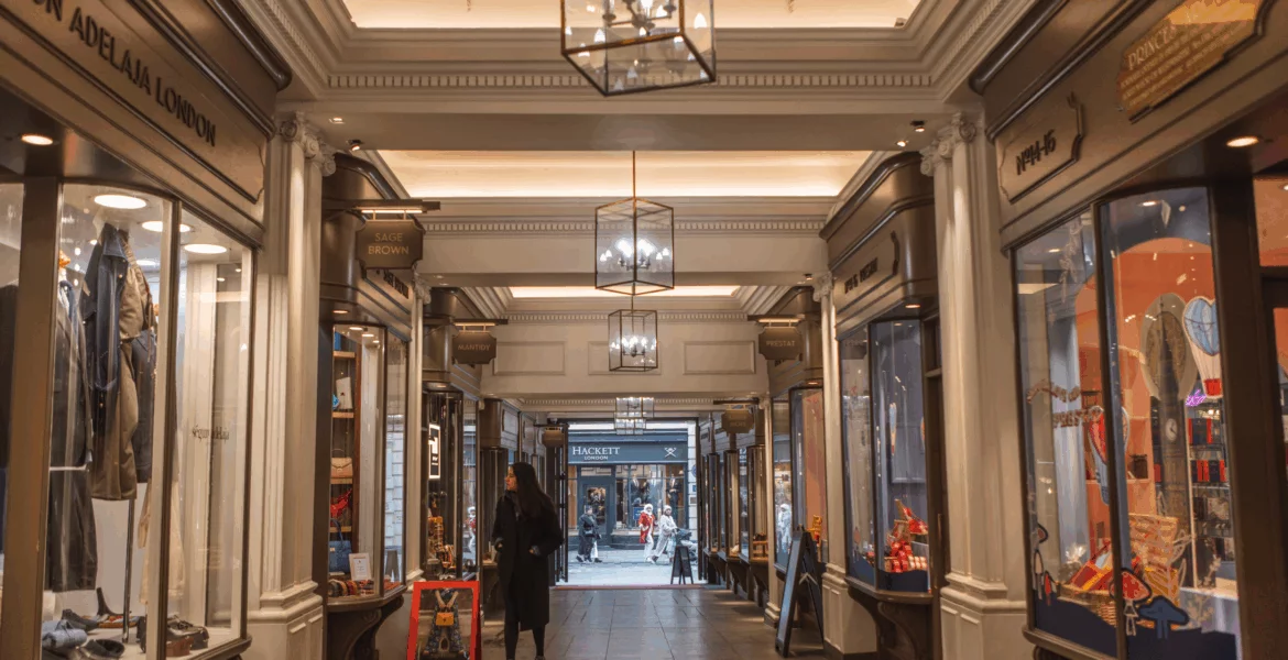 luxury shopping arcades in london