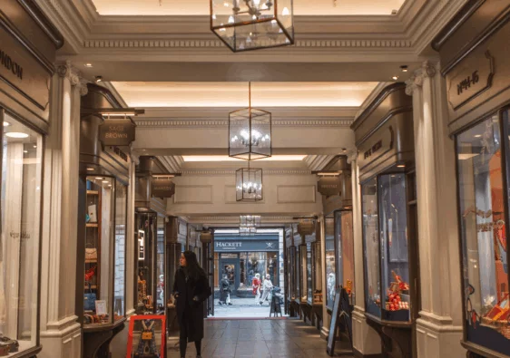 luxury shopping arcades in london