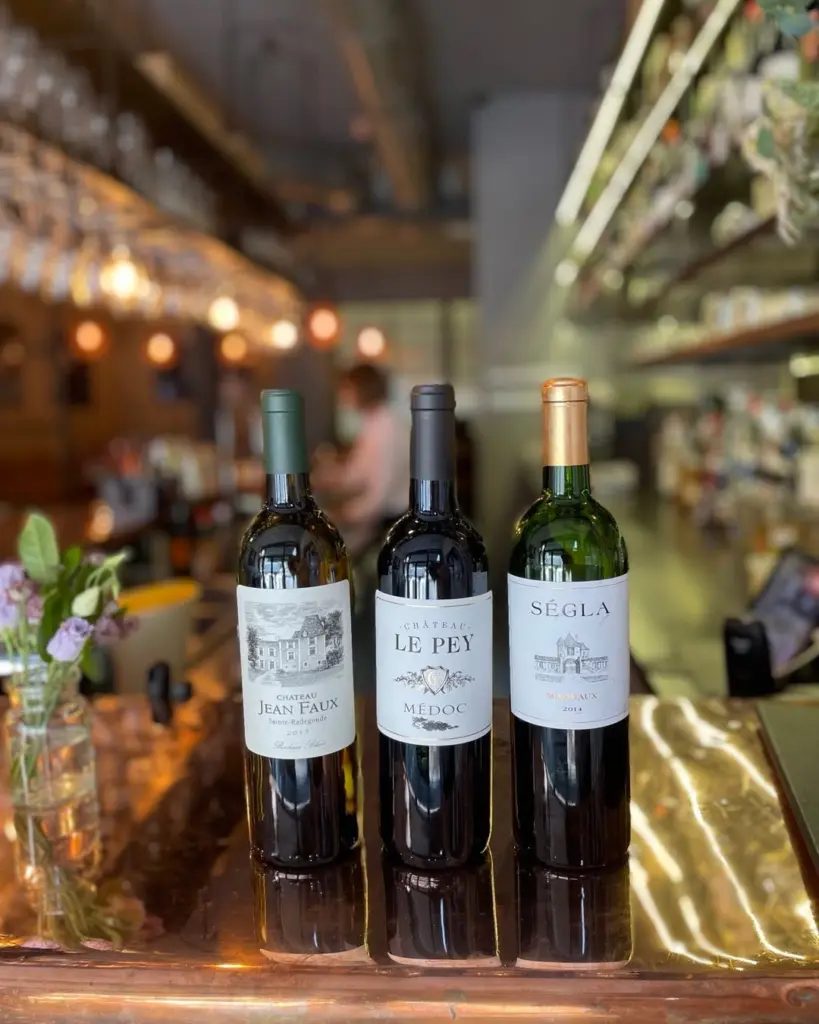 wine offerings at Margaux
