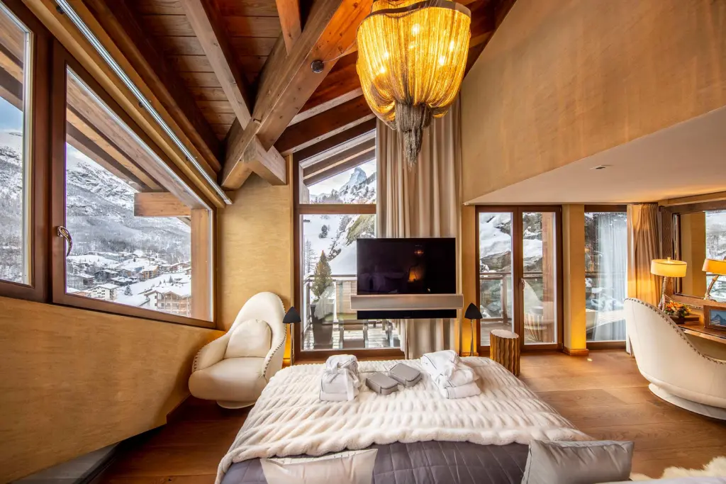 Ski Chalet Celebration in the Swiss Alps