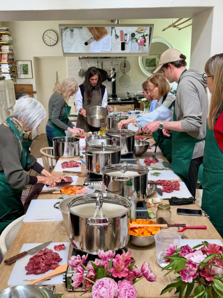 cooking class in progress
