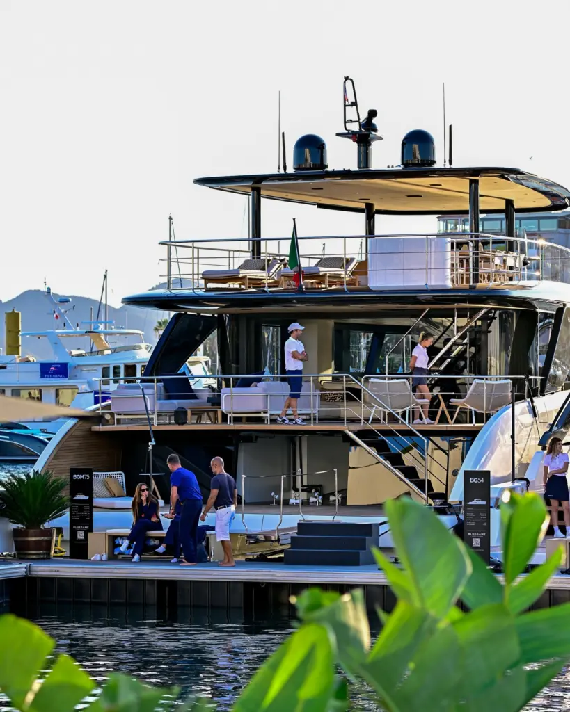 aboard a yacht in Cannes