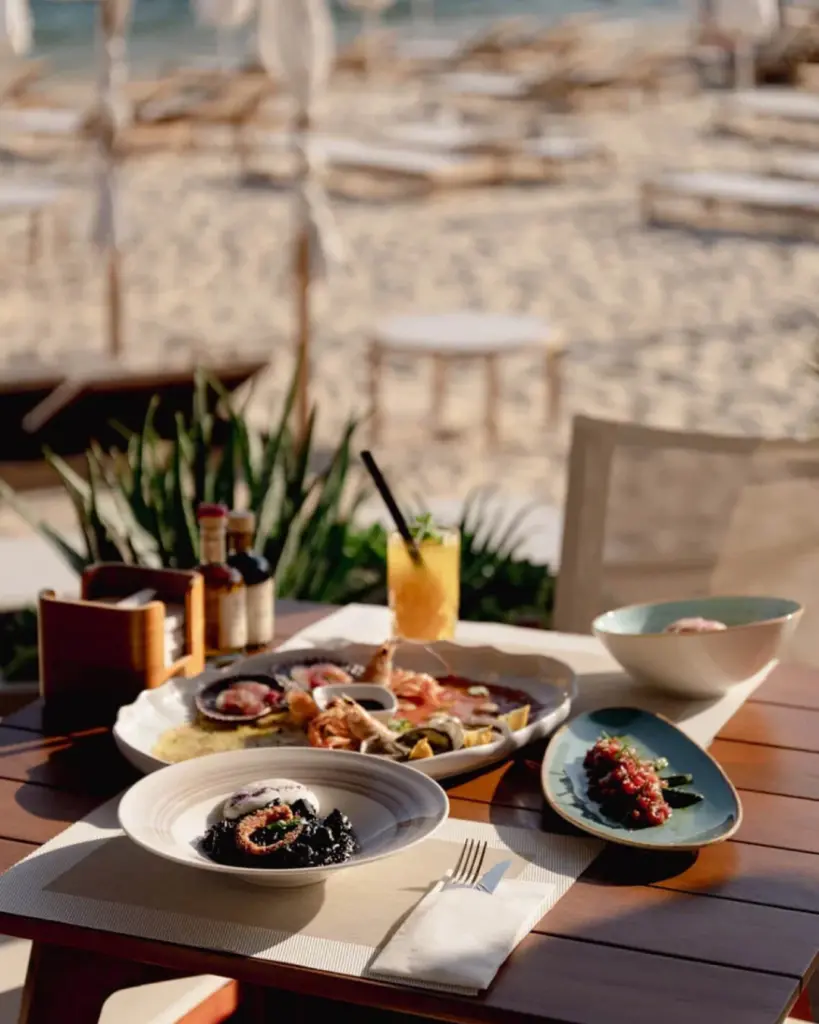 dining at Portonovi Beach Club