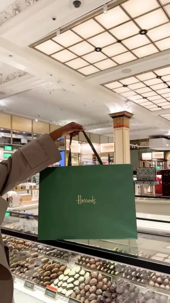 shopping at Harrods London