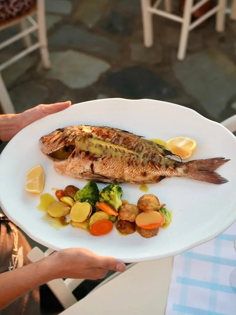 fish dish at Kavos Taverna
