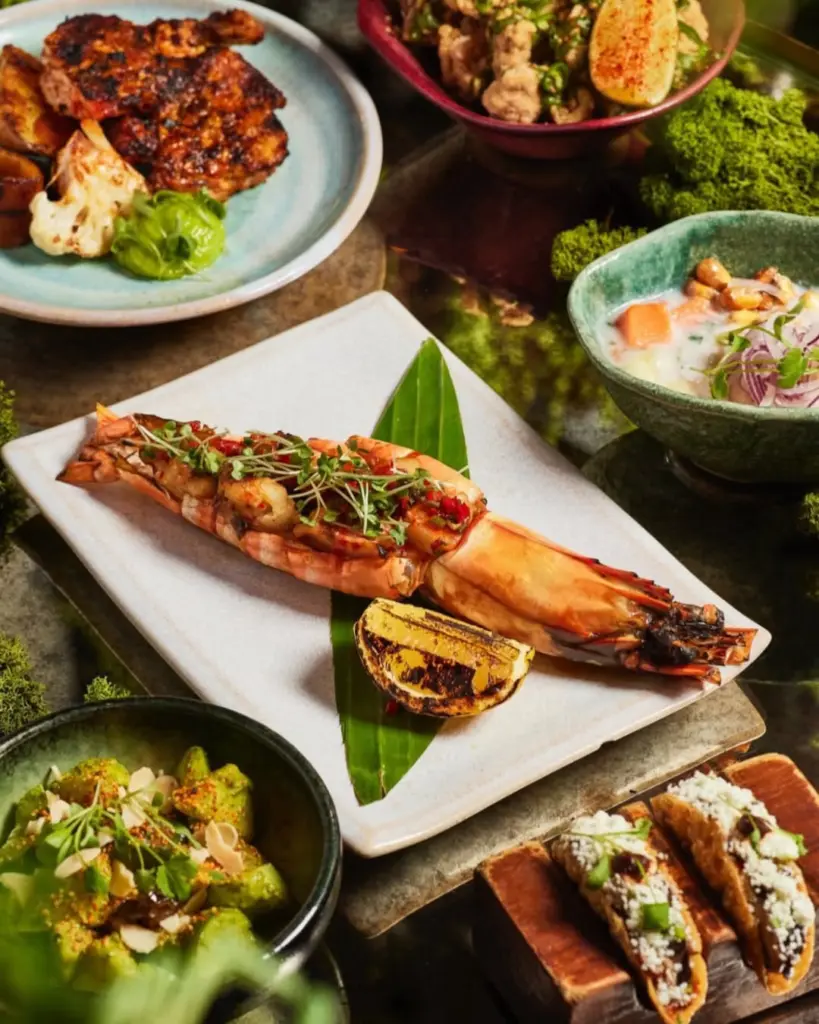 meal spread at COYA Marbella
