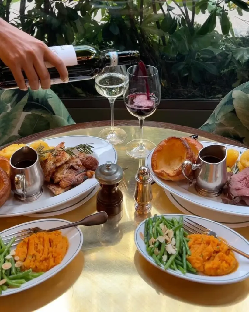 menu offerings at The Ivy