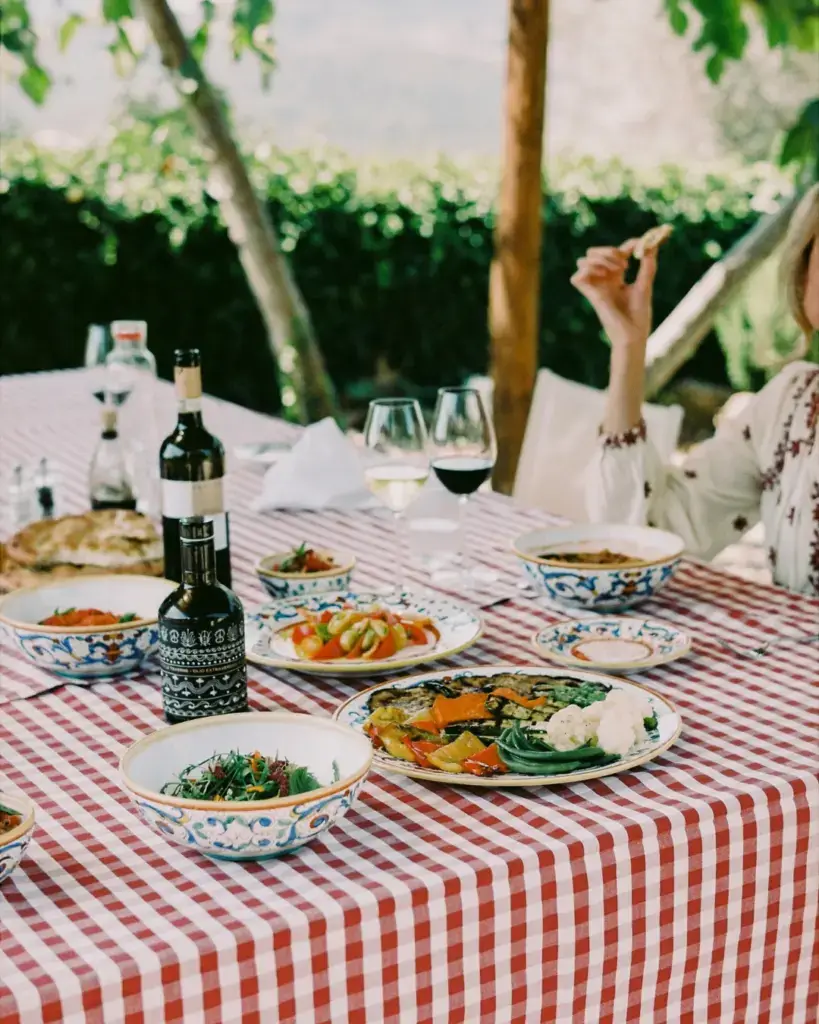 dining at Castello di Casole