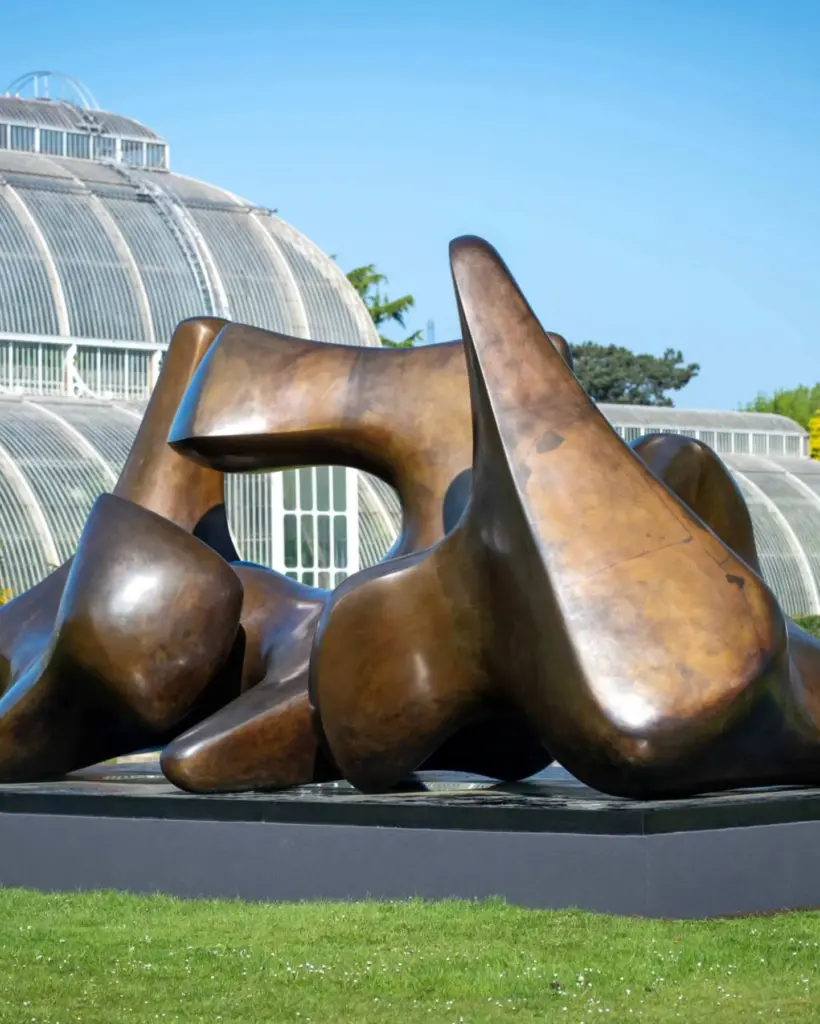 exploring sculptures at Kew