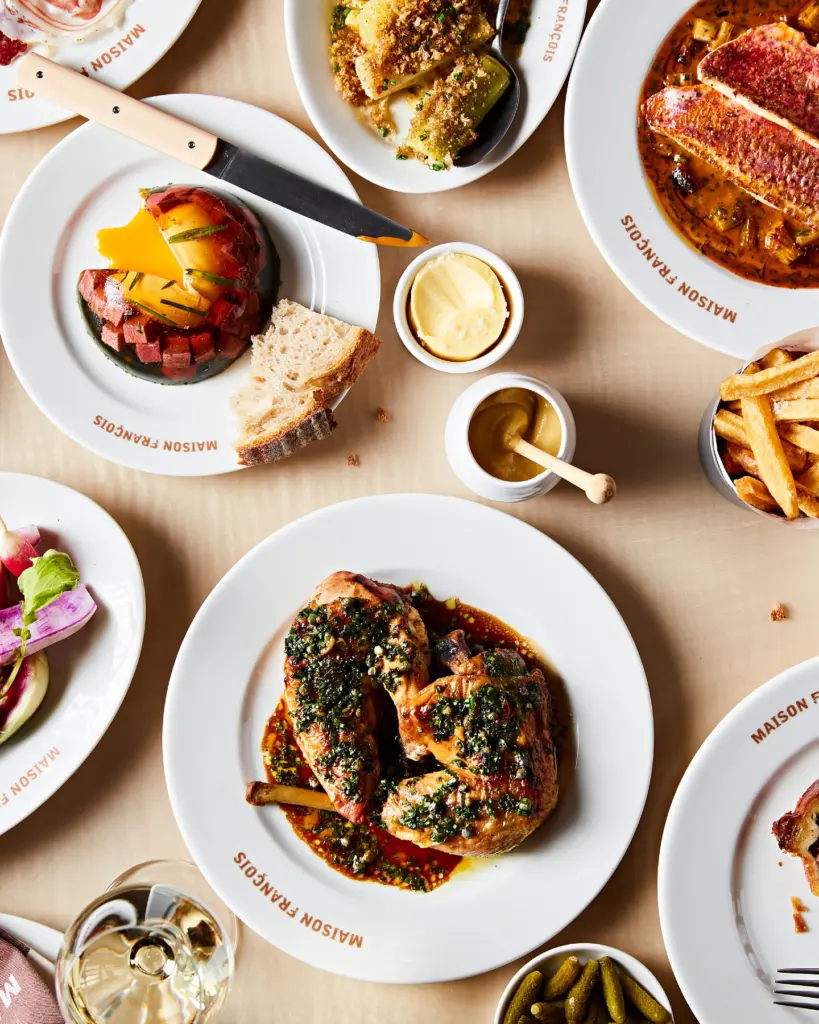 menu items at Maison François